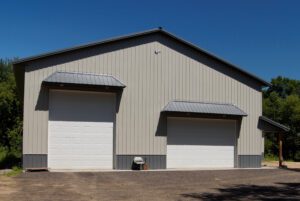 RAM 18-307 Exterior of building facing the back with 2 bifold doors