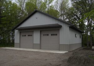 RAM 20-890 Front right angle of building shaded by trees.
