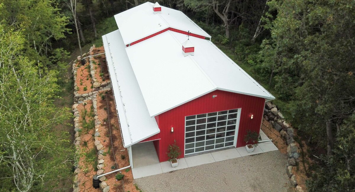 RAM 20-917 Aerial view showing length of building