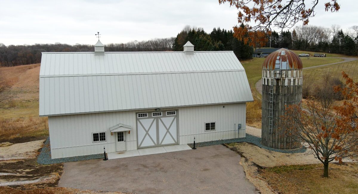 RAM 21-137 Front view of storage building with silo on right