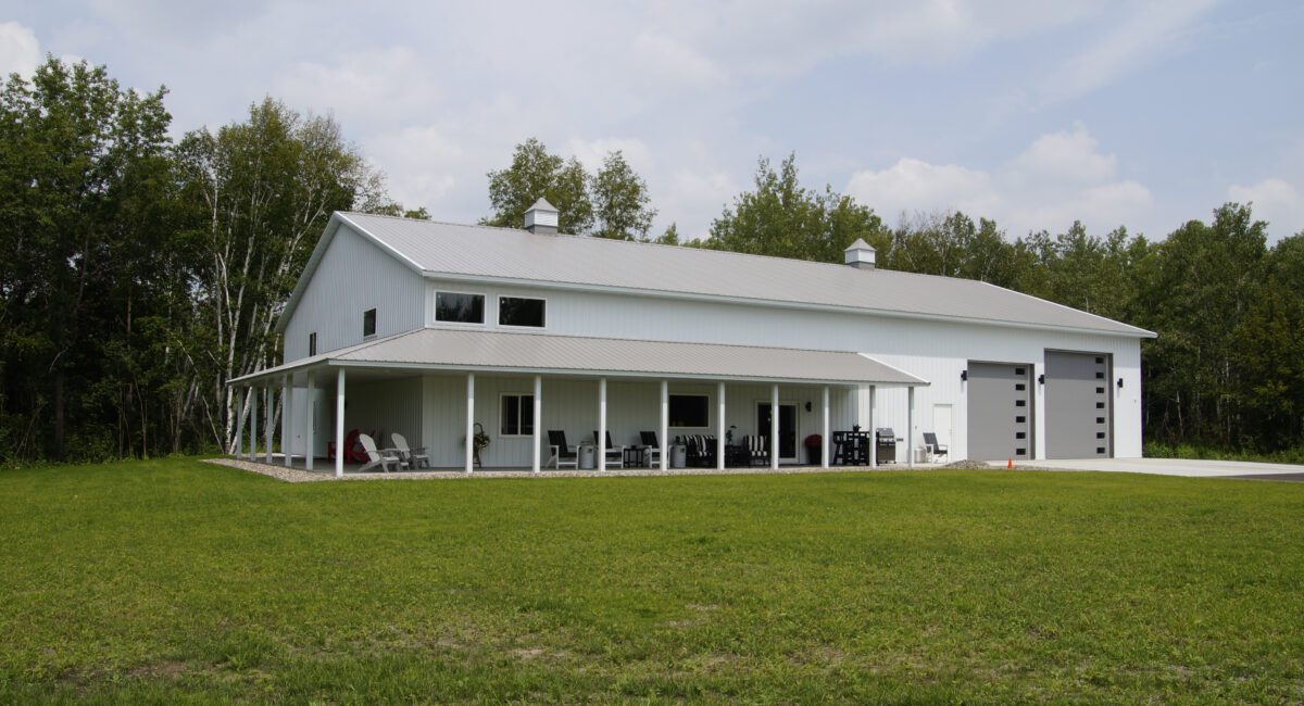 RAM 22-377 Wide angle of front of building showing large lawn